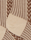 Calze corte donna cotone beige fantasia twin rib e chevron effetto scintillante - Gallo 1927 - Official Online Shop
