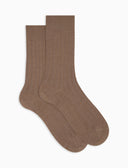Calze corte uomo lana beige a coste tinta unita - Gallo 1927 - Official Online Shop
