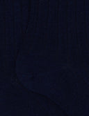 Calze corte uomo lana blu a coste tinta unita - Gallo 1927 - Official Online Shop