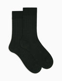 Calze corte uomo lana verdi a coste tinta unita - Gallo 1927 - Official Online Shop