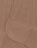 Calze lunghe uomo lana beige a coste tinta unita - Gallo 1927 - Official Online Shop