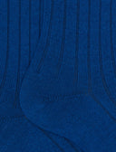 Calze lunghe uomo lana blu a coste tinta unita - Gallo 1927 - Official Online Shop