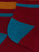 Calze corte unisex spugna di cotone rosso con righe e scritta gallo - Gallo 1927 - Official Online Shop