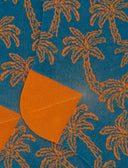 Calze lunghe donna cotone fantasia palme azzurro - Gallo 1927 - Official Online Shop