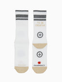 Calze corte unisex in spugna di cotone bianco e lurex Gallo pharmacy con scritta "to be creative" - Gallo 1927 - Official Online Shop