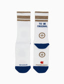 Calze corte unisex in spugna di cotone bianco Gallo pharmacy con scritta "to be original" - Gallo 1927 - Official Online Shop