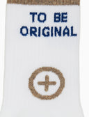Calze corte unisex in spugna di cotone bianco Gallo pharmacy con scritta "to be original" - Gallo 1927 - Official Online Shop