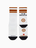 Calze corte unisex in spugna di cotone bianco Gallo pharmacy con scritta "to be innovative" - Gallo 1927 - Official Online Shop