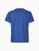 T-shirt girocollo uomo cotone tinta unita blu con taschino seersucker - Gallo 1927 - Official Online Shop