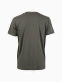 T-shirt girocollo uomo cotone tinta unita verde con taschino seersucker - Gallo 1927 - Official Online Shop