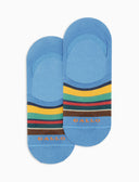 Unisex light blue light cotton invisible socks with multicolor stripes