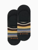 Unisex grey light cotton invisible socks with multicolor stripes