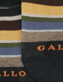 Unisex grey light cotton invisible socks with multicolor stripes