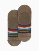 Unisex brown light cotton invisible socks with multicolor stripes