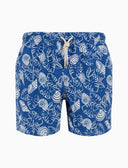 Boxer mare uomo fantasia conchiglie e foglie blu - Gallo 1927 - Official Online Shop