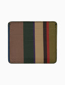 Porta carta di credito unisex in pelle martellata beige righe multicolor - Gallo 1927 - Official Online Shop