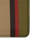 Porta carta di credito unisex in pelle martellata beige righe multicolor - Gallo 1927 - Official Online Shop