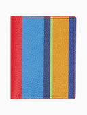 Porta carta di credito unisex in pelle martellata righe multicolor blu - Gallo 1927 - Official Online Shop