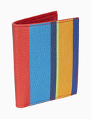 Porta carta di credito unisex in pelle martellata righe multicolor blu - Gallo 1927 - Official Online Shop