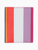 Porta carta di credito unisex in pelle martellata righe multicolor bianco - Gallo 1927 - Official Online Shop