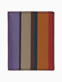 Porta carta di credito unisex in pelle martellata bordò righe multicolor - Gallo 1927 - Official Online Shop