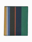 Porta carta di credito unisex in pelle martellata righe multicolor verde - Gallo 1927 - Official Online Shop