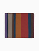 Portafoglio piccolo con portamonete uomo pelle martellata bordò righe multicolor - Gallo 1927 - Official Online Shop