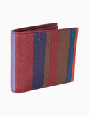 Portafoglio piccolo con portamonete uomo pelle martellata bordò righe multicolor - Gallo 1927 - Official Online Shop
