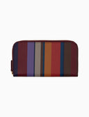 Portafoglio donna in pelle martellata bordò righe multicolor - Gallo 1927 - Official Online Shop