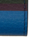 Portachiavi listello doppio unisex pelle martellata blu righe multicolor - Gallo 1927 - Official Online Shop