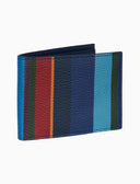 Portafoglio uomo in pelle martellata blu righe multicolor - Gallo 1927 - Official Online Shop
