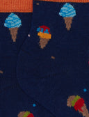 Calze cortissime da bambino cotone fantasia gelati blu - Gallo 1927 - Official Online Shop