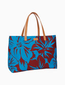 Sacca mare donna fantasia fiori azzurro - Gallo 1927 - Official Online Shop