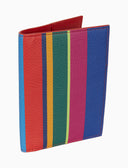 Porta passaporto unisex in pelle martellata righe multicolor blu - Gallo 1927 - Official Online Shop