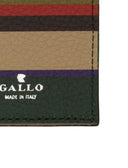 Etichetta per bagaglio unisex in pelle martellata beige righe multicolor - Gallo 1927 - Official Online Shop