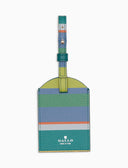 Etichetta per bagaglio unisex in pelle martellata righe multicolor verde - Gallo 1927 - Official Online Shop