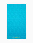Telo mare unisex cotone tinta unita azzurro con scritta Gallo in contrasto - Gallo 1927 - Official Online Shop