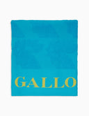 Telo mare unisex cotone tinta unita azzurro con scritta Gallo in contrasto - Gallo 1927 - Official Online Shop