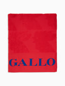 Telo mare unisex cotone tinta unita rosso con scritta Gallo in contrasto - Gallo 1927 - Official Online Shop