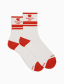 Calze corte unisex spugna di cotone bianco con scritta Gallo 1927 in contrasto di colore - Gallo 1927 - Official Online Shop