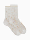 Calze corte donna cotone traforato rombi bianco - Gallo 1927 - Official Online Shop