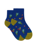 Calze cortissime bambino cotone fantasia racchette blu - Gallo 1927 - Official Online Shop