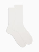 Calze corte uomo cotone costa tinta unita bianco
