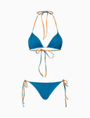 Bikini triangolo reversibile donna fantasia fiori arancio - Gallo 1927 - Official Online Shop