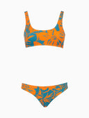 Bikini bralette donna fantasia fiori arancio - Gallo 1927 - Official Online Shop
