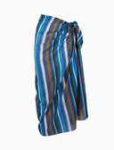 Pareo donna cotone righe multicolor blu - Gallo 1927 - Official Online Shop
