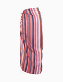 Pareo donna cotone righe multicolor bianco - Gallo 1927 - Official Online Shop