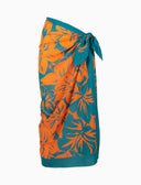 Pareo donna cotone fantasia fiori arancio - Gallo 1927 - Official Online Shop