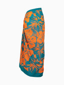 Pareo donna cotone fantasia fiori arancio - Gallo 1927 - Official Online Shop