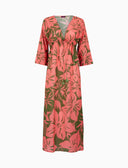 Kaftano lungo donna cotone fantasia fiori rosa - Gallo 1927 - Official Online Shop